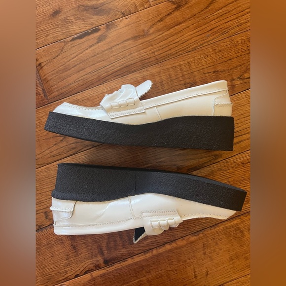 Yohji Yamamoto Loafers Soft Glass Thick Sole White Black Size 7 (2 Japanese) - Picture 11 of 16